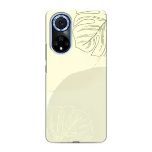 Чехол цветочный дизайн для Huawei Nova 9 SE (Зелёный фон)