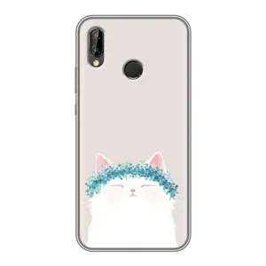 Чехол на тематику: Коты для Huawei P Smart 2019 (Белый котик)