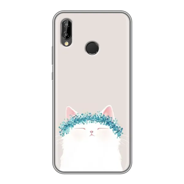 Чехол с рисунком «Белый котик» для Huawei P Smart 2019 Чехол с рисунком «Белый котик» для Huawei P Smart 2019