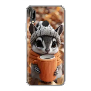 Печатный чехол «Зверята с кофе» для Huawei P Smart 2019 (Грызунчик с кофе)
