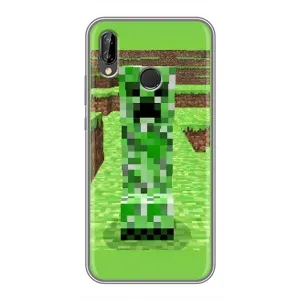 Чехлы для Huawei P Smart 2019 (Персонажи Майн Крафт) (Крипер 2)