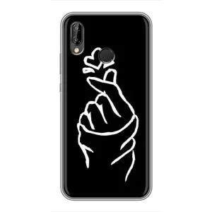 Чехлы (Знак сердечка) на Huawei P Smart 2019 (Сердце на черном)