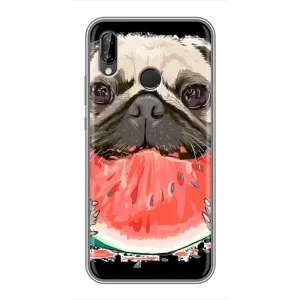 Чехол (ТПУ) Милые собачки для Huawei P Smart 2019 (Смешной Мопс)