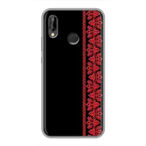 Силиконовый Чехол на Huawei P Smart 2019 с картинкой Вышиванки (Вышиванка на черном)