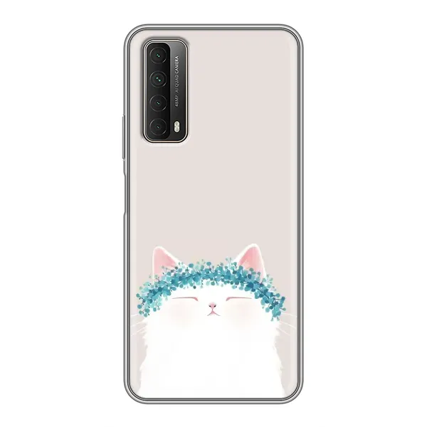 Чехол с рисунком «Белый котик» для Huawei P Smart 2021 Чехол с рисунком «Белый котик» для Huawei P Smart 2021