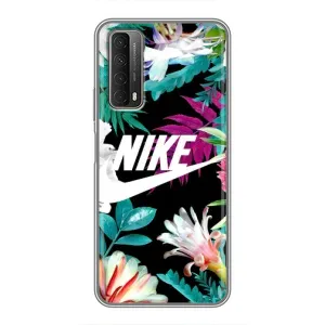 Силиконовый Чехол на Huawei P Smart 2021 с картинкой Nike (Цветочный Nike)