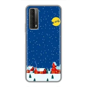 Силиконовый бампер на рождество для Huawei P Smart 2021 (Город в снегу)