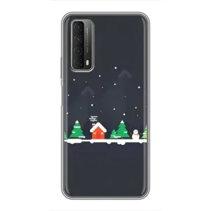 Силиконовый бампер на рождество для Huawei P Smart 2021 (Город зимний)