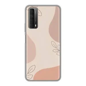 Чехол цветочный дизайн для Huawei P Smart 2021 (Коричневый фон)