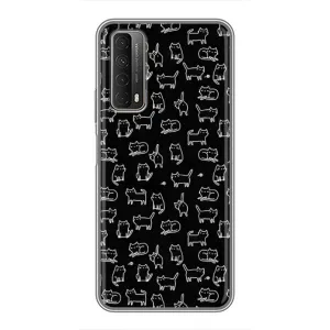 Чохол на тематику: Коти для Huawei P Smart 2021 (Котики на чорному)