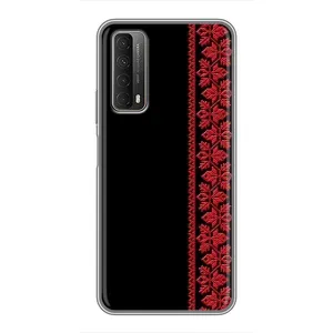 Силиконовый Чехол на Huawei P Smart 2021 (Красная Вышиванка)