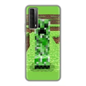 Чехлы для Huawei P Smart 2021 (Персонажи Майн Крафт) (Крипер 2)