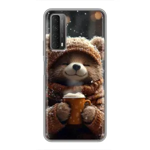 Друкований чохол 'Звірята з кавою' для Huawei P Smart 2021 (Ведмедик з кавою)