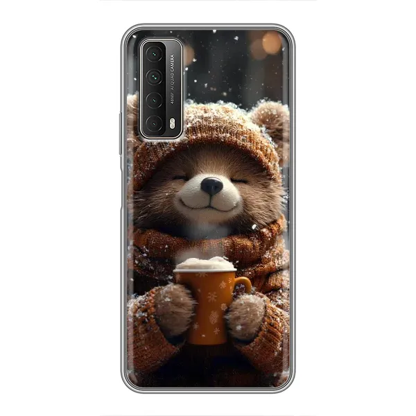 Чехол с рисунком «Медвежонок с кофе» для Huawei P Smart 2021 Чехол с рисунком «Медвежонок с кофе» для Huawei P Smart 2021