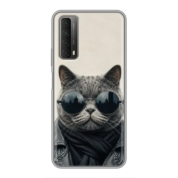 Чехол с рисунком «Модный кот» для Huawei P Smart 2021 Чехол с рисунком «Модный кот» для Huawei P Smart 2021