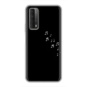 Чехол с картинками на черном фоне для Huawei P Smart 2021 (Ноты)
