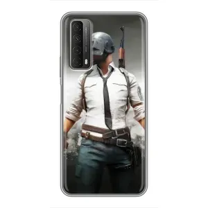 Силиконовый чехол с картинкой "Герой Pubg" на Huawei P Smart 2021 (Пабг)