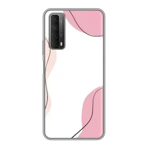 Чехол цветочный дизайн для Huawei P Smart 2021 (Розовый фон)