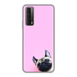 Бампер для Huawei P Smart 2021 з картинкою "Песики" (Собака на рожевому)