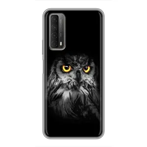 Чохли з принтом СОВИ для Huawei P Smart 2021 (Сова на чорному)