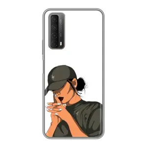 Силиконовый Чехол на Huawei P Smart 2021 с картинкой Стильных Девушек (В зеленом)