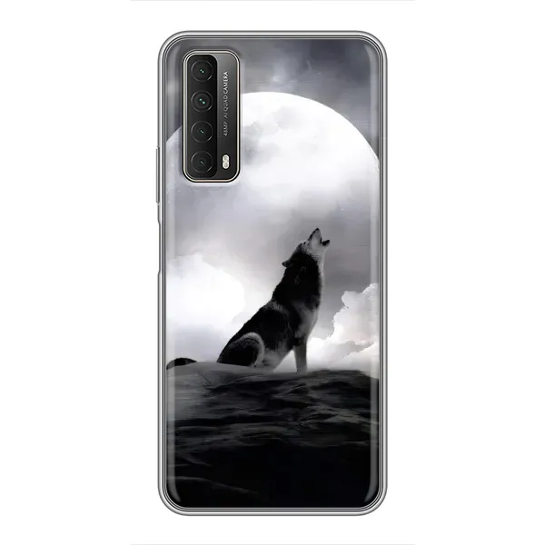 Чехол с рисунком «Волк и луна» для Huawei P Smart 2021 Чехол с рисунком «Волк и луна» для Huawei P Smart 2021