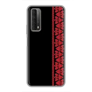 Силиконовый Чехол на Huawei P Smart 2021 с картинкой Вышиванки (Вышиванка на черном)