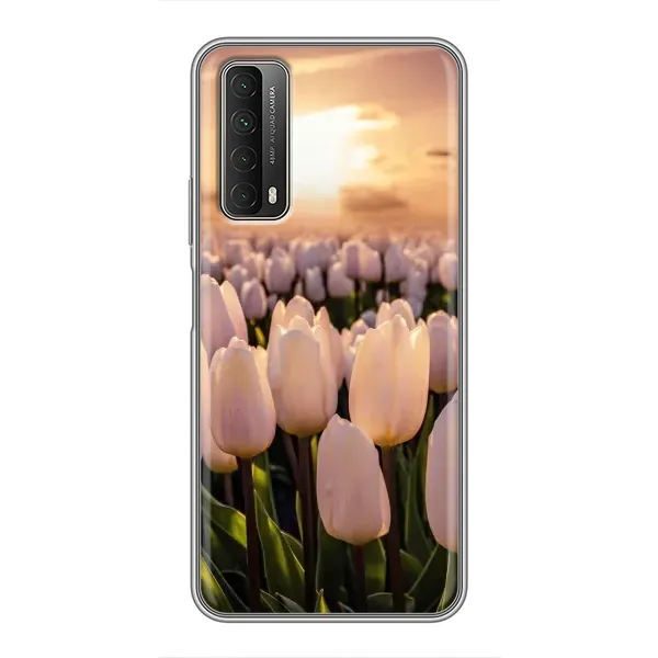 Чехол с рисунком «Закат с цветами» для Huawei P Smart 2021