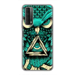 Чохли з принтом СОВИ для Huawei P Smart 2021 (Зелена сова)