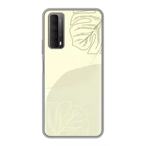 Чехол цветочный дизайн для Huawei P Smart 2021 (Зелёный фон)