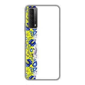 Силиконовый Чехол на Huawei P Smart 2021 с картинкой Вышиванки (Желто-синяя вышиванка)