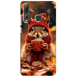 Друкований чохол 'Звірята з кавою' для Huawei P Smart Plus 2019 (Білка з кавою)