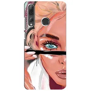 Силіконовый Чохол на Huawei P Smart Plus 2019 з картинкой Модных девушек (Дівчина та вії)