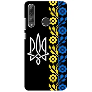 Силиконовый Чехол на Huawei P Smart Plus 2019 (Герб и вышыванка)