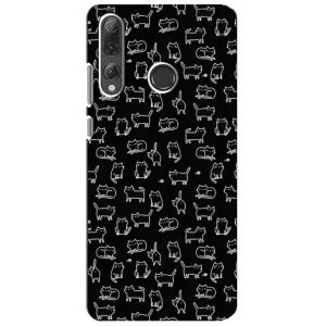 Чохол на тематику: Коти для Huawei P Smart Plus 2019 (Котики на чорному)