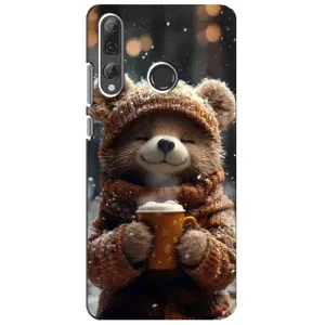 Друкований чохол 'Звірята з кавою' для Huawei P Smart Plus 2019 (Ведмедик з кавою)