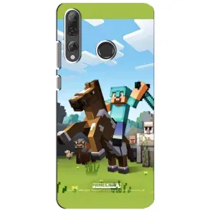 Чехлы для Huawei P Smart Plus 2019 (Персонажи Майн Крафт) (На коне)