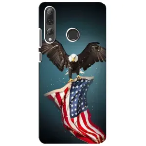 Чехол Флаг USA для Huawei P Smart Plus 2019 (Орел и флаг)