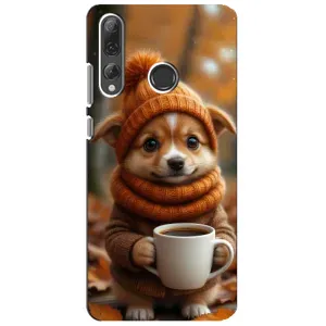 Друкований чохол 'Звірята з кавою' для Huawei P Smart Plus 2019 (Песик з кавою)