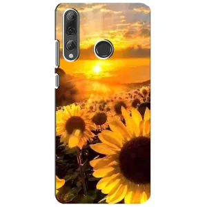 Чехол с Цветами для Huawei P Smart Plus 2019 (поле подсолнухов)