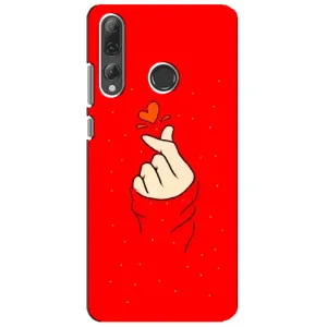 Чехлы (Знак сердечка) на Huawei P Smart Plus 2019 (Сердце на красном)