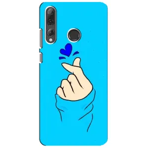 Чехлы (Знак сердечка) на Huawei P Smart Plus 2019 (Сердце на синем)