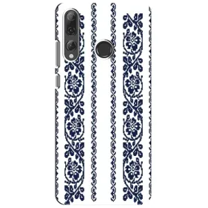 Силиконовый Чехол на Huawei P Smart Plus 2019 с картинкой Вышиванки (Синяя вышиванка)