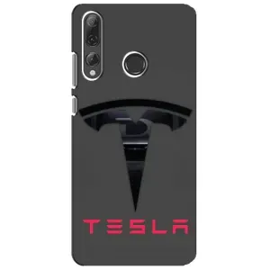 Силіконовий бампер з картинкою машини на Huawei P Smart Plus 2019 (Logo TESLA)