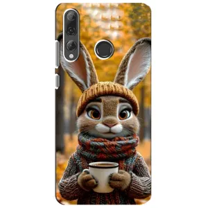 Друкований чохол 'Звірята з кавою' для Huawei P Smart Plus 2019 (Зайчик з кавою)