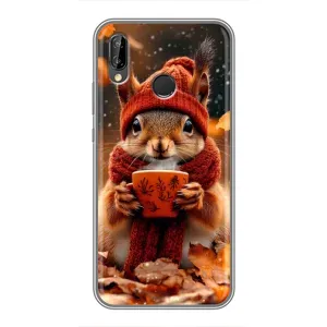 Друкований чохол 'Звірята з кавою' для Huawei P Smart Plus , Nova 3i, INE-LX1 (Білка з кавою)