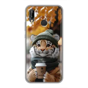 Друкований чохол 'Звірята з кавою' для Huawei P Smart Plus , Nova 3i, INE-LX1 (Тигр з кавою)