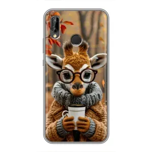 Друкований чохол 'Звірята з кавою' для Huawei P Smart Plus , Nova 3i, INE-LX1 (Жираф з кавою)