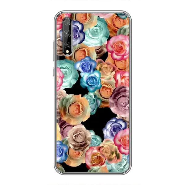 Чехол с рисунком «Цветы на черном» для Huawei P Smart Pro