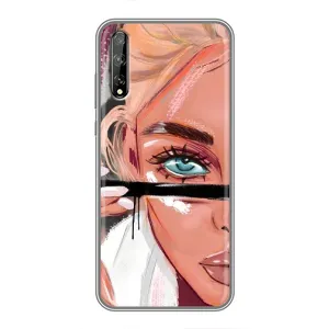 Силиконовый Чехол на Huawei P Smart Pro с картинкой Стильных Девушек (Девушка и ресницы)